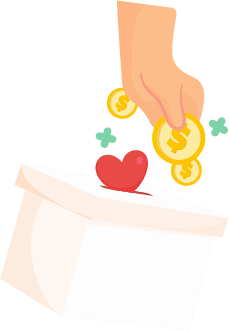 Hand putting money in box